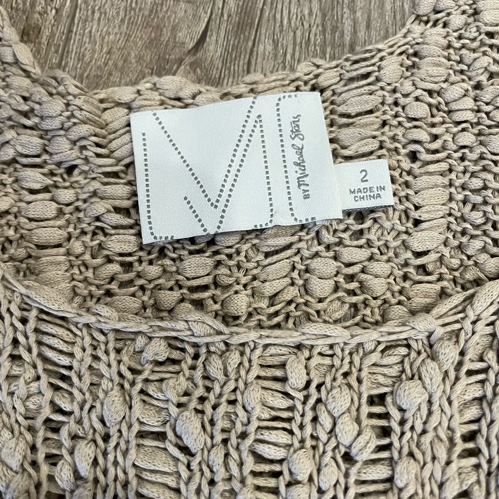 Michael Stars Beige Crochet Tank Top